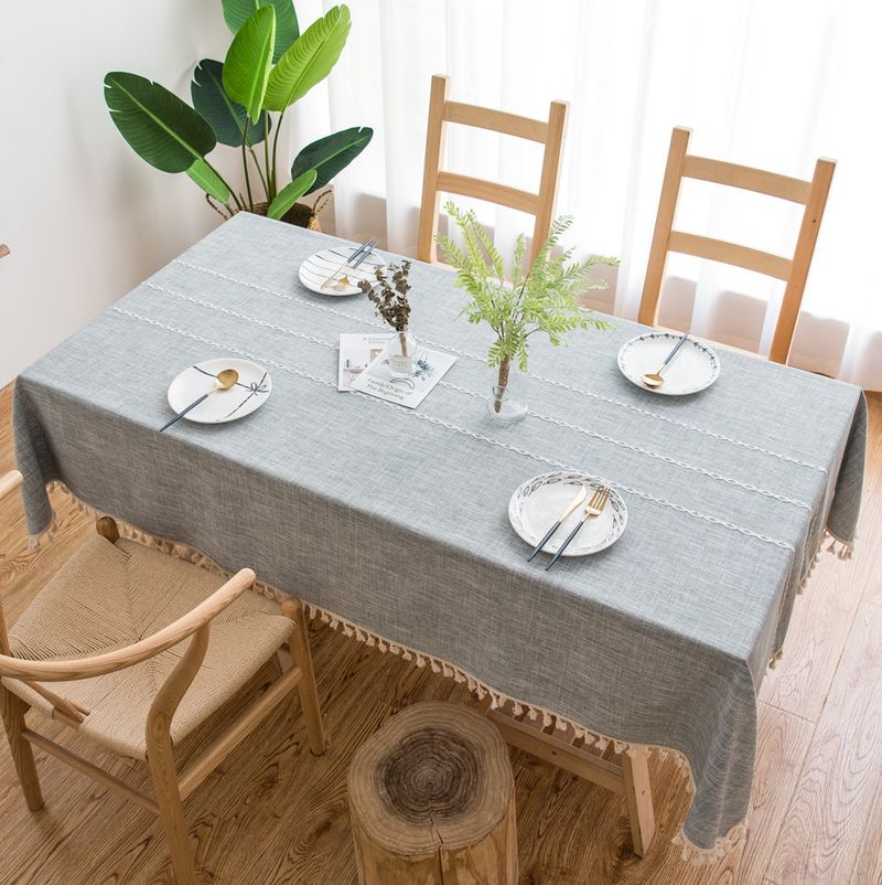 Semplice tovaglia da pranzo ricamata in cotone e lino, piccola e fresca, rettangolare, per soggiorno, tavolo da caffè_voghion.com