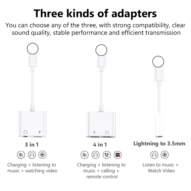 Lighting To 3.5mm Jack Audio Cable Adapter For IPhone 8 7 6 6S Plus X XR XS 11 12 Pro Max SE 2 Earphone Connector Stereo Adaptor_voghion.com