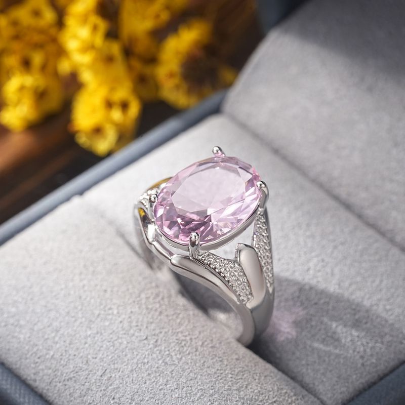 New Simple Pink Fashionable Jewelry For Women Copper Ring Accessories_voghion.com