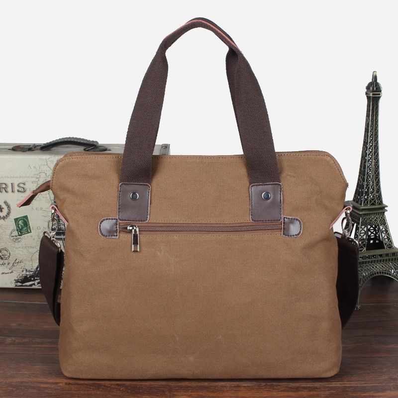 Canvas Casual Business Aktentasche Horizontal Laptop Herren Single Shoulder Crossbody Bag_voghion.com