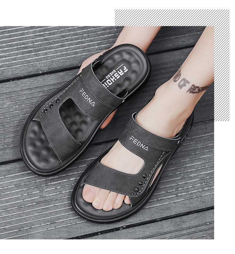 Mens Slip On Open Toe Beach Surf Mule Summer Sandals Shoes_voghion.com