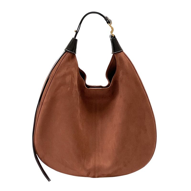 Borsa a tracolla personale in velluto dal design retrò di nicchia da donna, borsa in pelle di vacchetta di grande capacità, autunno e inverno_voghion.com