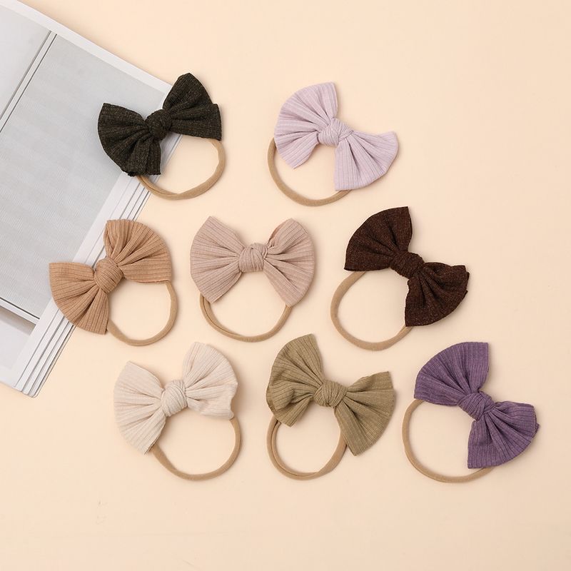 Accessori per capelli per bambini europei e americani transfrontalieri, fascia per capelli fine per neonati, fascia per capelli con fiocco a righe lavorata a maglia, fascia per capelli per neonati all'ingrosso_voghion.com