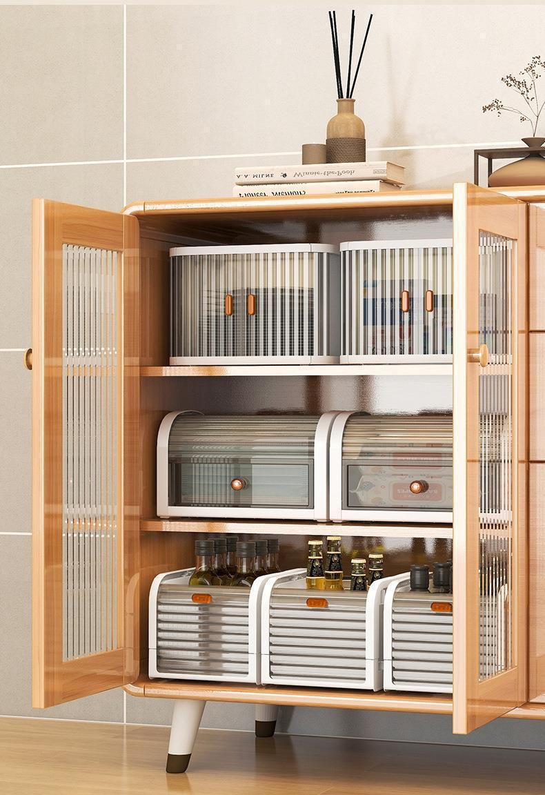 Mini Storage Cabinet With Door Desktop Dustproof Small Cabinet Stackable Cabinet Storage Box Cosmetic Storage Box_voghion.com