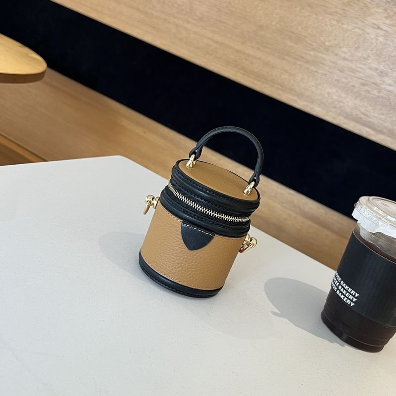 Donkey House Same Style Fortune Mini Bucket First Layer Cowhide Exquisite Coin Purse Red Fashion Earphone Storage Bag_voghion.com