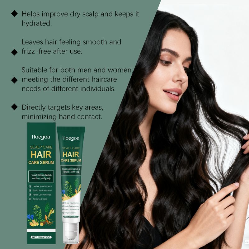 HOEGOA Herbal Roller Smooth And Light Glossy Scalp Massage Hair Care Essence_voghion.com