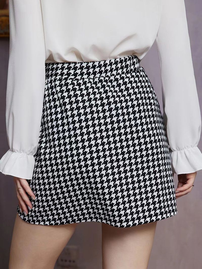 Gonna da donna con design a bottoni Elegante gonna a vita alta_voghion.com