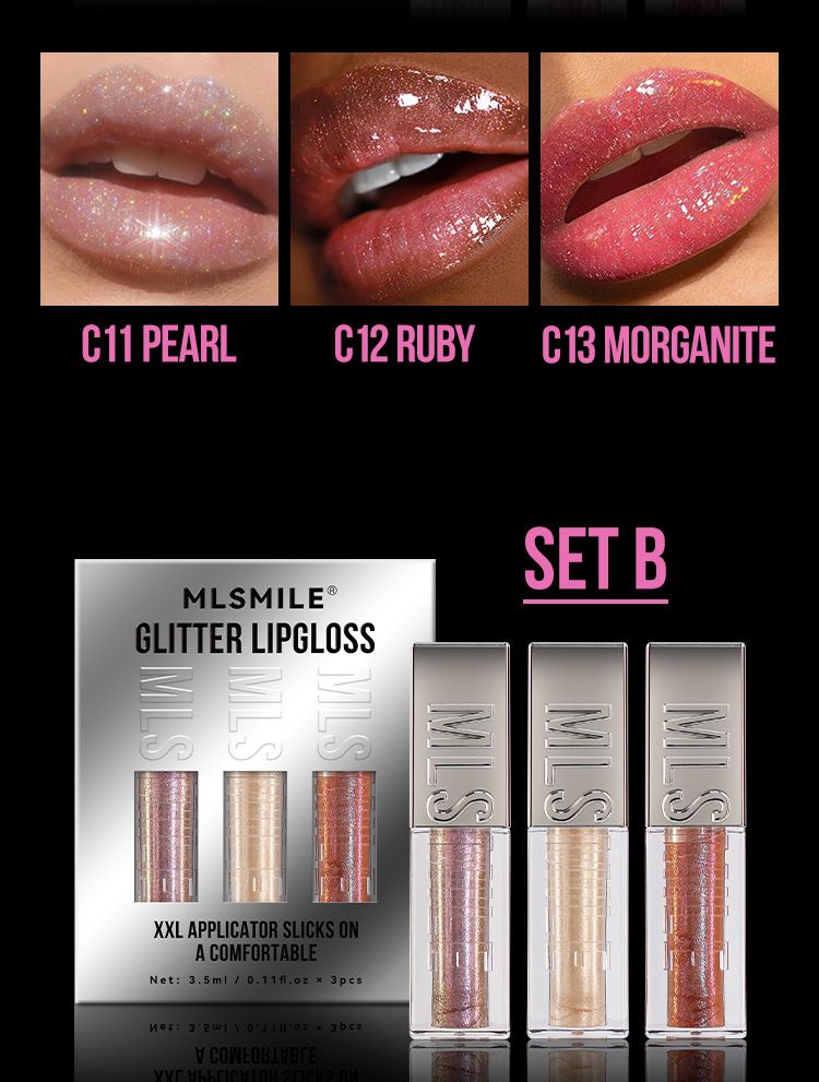 Pearlescent Flash Colorful Liquid Lipstick Mirror Water Gloss Lip Balm Set_voghion.com