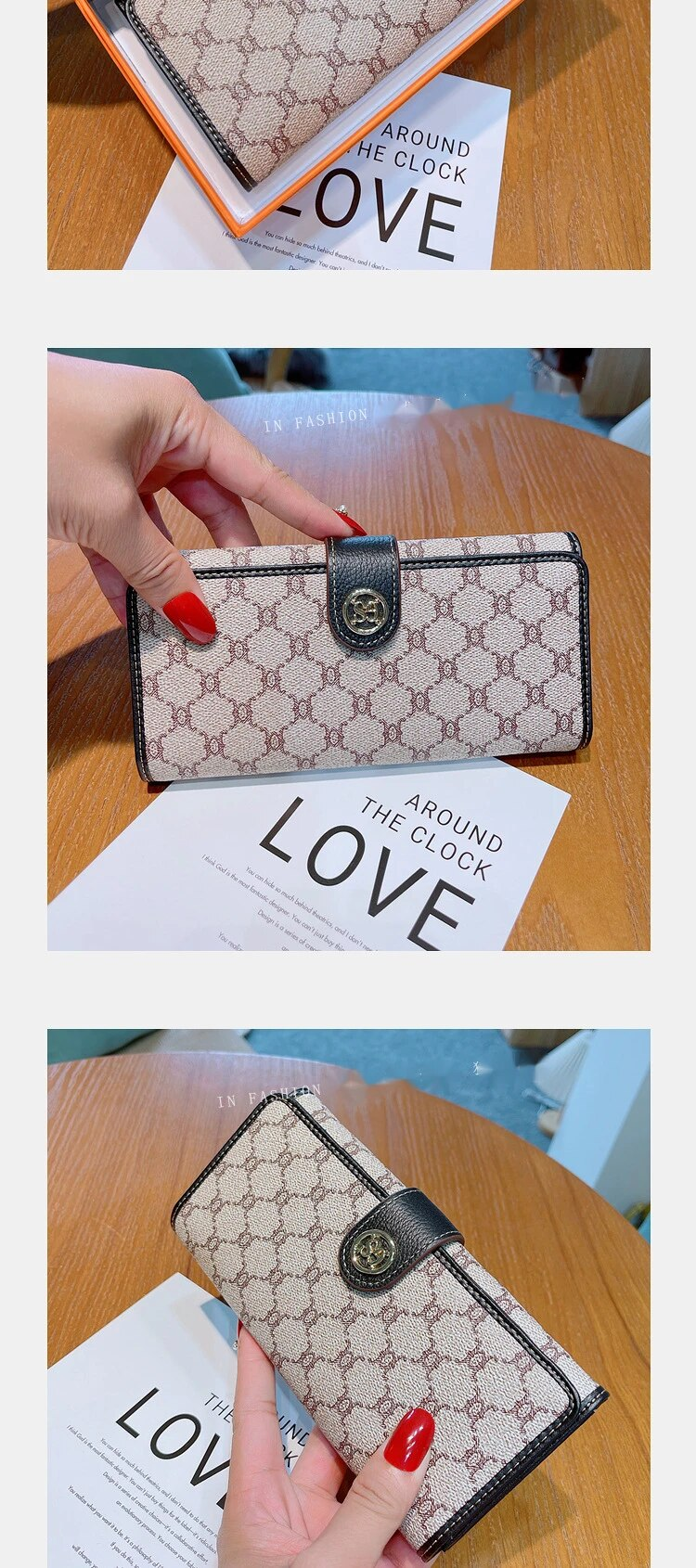 Nuovo portafoglio lungo per telefoni cellulari da donna, portafoglio piccolo borsa all-in-one con più scomparti per carte, portafoglio in pelle di grande capacità, portafoglio in pelle_voghion.com