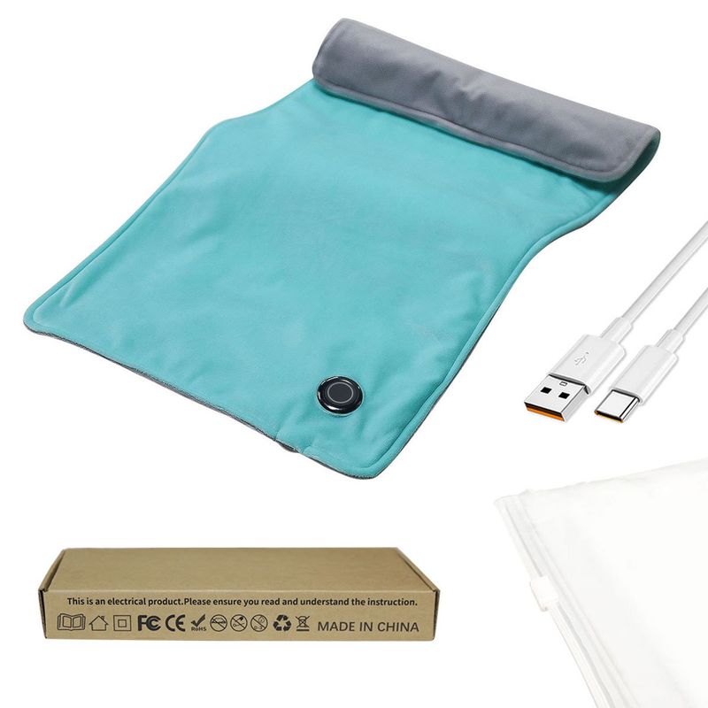 Manta térmica USB: manta eléctrica de calentamiento rápido con 3 temperaturas, portátil, de bajo voltaje (5 V), para el hogar, la oficina y viajes._voghion.com