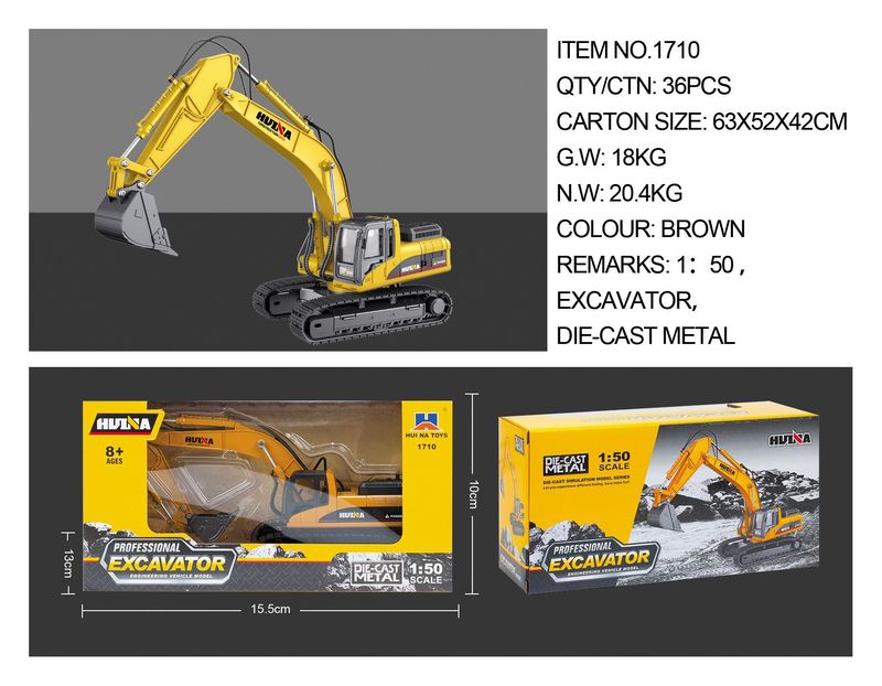 Set di modelli di veicoli da costruzione in lega Mother & Kids in scala 1:50 - Mini escavatore, autocarro con cassone ribaltabile e gru giocattolo resistenti per bambini e collezionisti_voghion.com