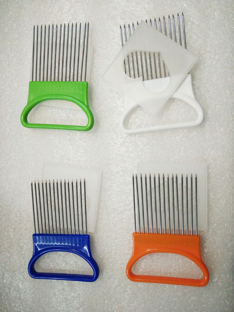 Stainless Steel Onion Picker Onion Needle Multifunctional Vegetable Cutter Chopper Potato Onion Slicer_voghion.com
