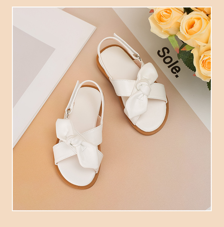 Mother&Kids Infradito Sandali con fiocco incrociato per ragazze Semplici sandali con fibbia a una linea_voghion.com