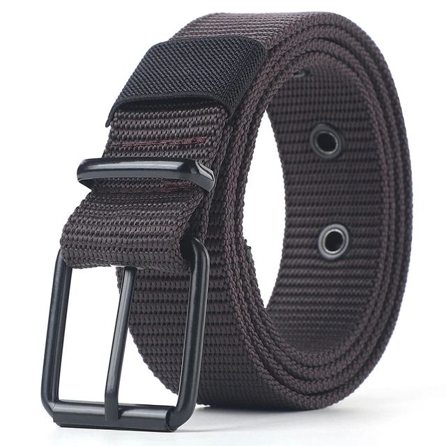 HOT Perforated canvas men's needle buckle student youth Korean version, versatile jeans belt, military training, extende_voghion.com