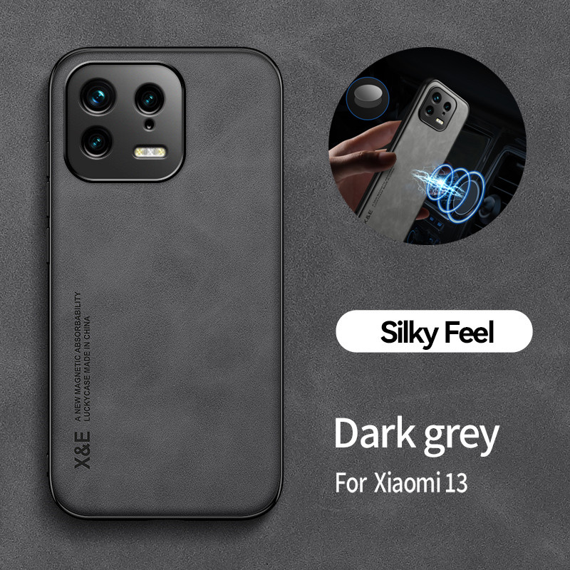 Fir Xiaomi 13 Hülle Agebaute Metallplack Magnéitesch Autohalterung Telefonshülle Fir Xiaomi Mi13 Mi 13 Pro Xiaomi13 5G Lieder Réckhülle_voghion.com