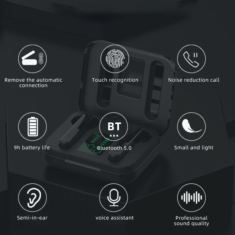 TWS Wireless Bluetooth-compatible 5.0 LED Digital Display Earphones Stereo Music Headset_voghion.com