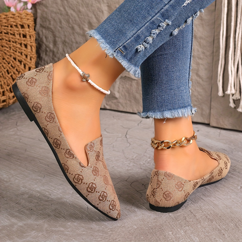 Flache Schuhe mit Blumenmuster für Damen, lässige Schlupfschuhe mit spitzer Spitze, leichte und bequeme Schuhe_voghion.com