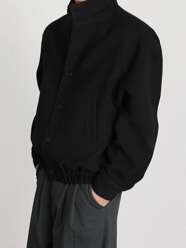 2025 Autumn Winter Trendy Brand Workwear Stand Collar Wool Coat British Style Niche Design Baseball Jacket Trend_voghion.com