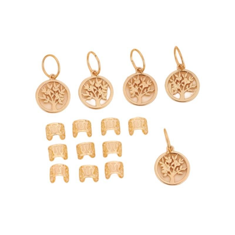 15-teiliges Set personalisierter hohler Haarspangen aus Metall in Dreadlock-Blattform, Haarschmuck zum Flechten von Perücken_voghion.com