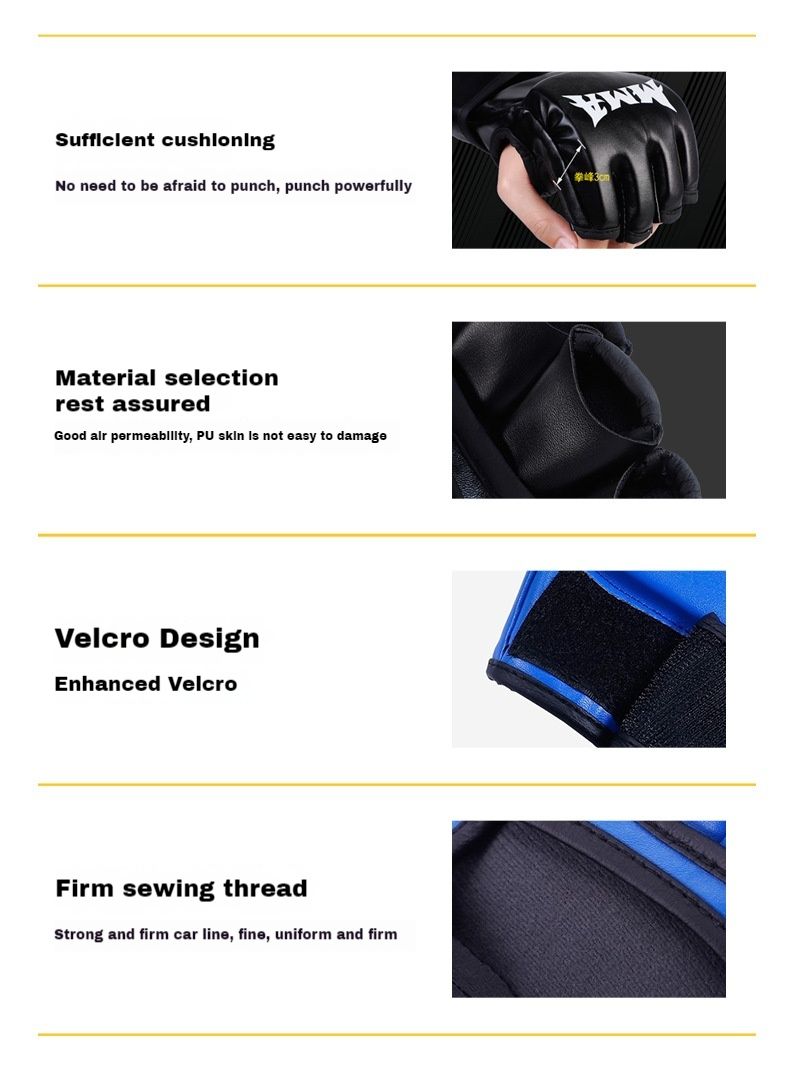 Poole sõrmega poksikindad Sanda poksipaksendatud poolsõrmega kindad Võitlus Võitlus Treening Poksikindad_voghion.com