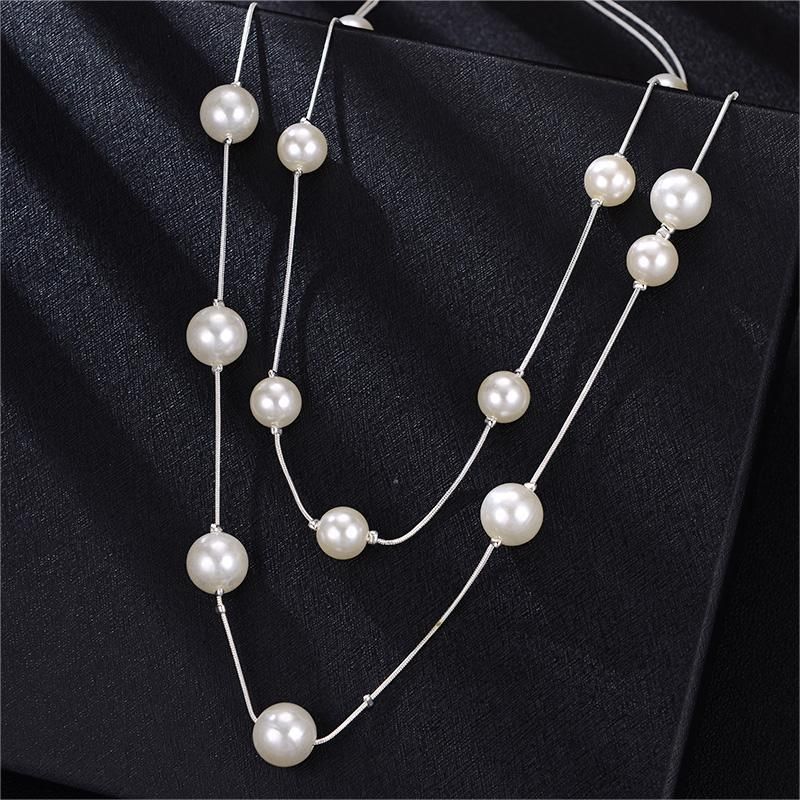 Autumn Winter Sweater Chain High-end Feel Women's Versatile Long Pearl Necklace Jewelry Tassel Pendant Accessories Live_voghion.com