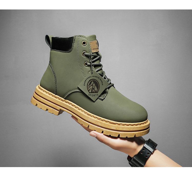 Botas Martin populares masculinas tamanho extra grande 48 botas masculinas estilo retrô britânico botas de trabalho de cano alto botas de couro_voghion.com