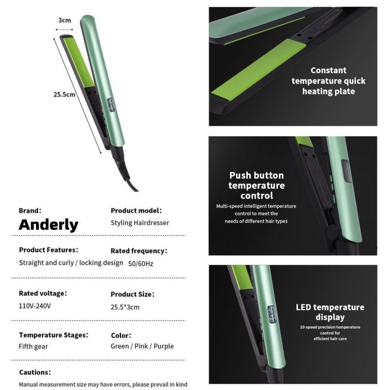 Produtos para modelar cabelos, chapinha de cabelo com dupla finalidade, alisador de cabelo com tela LCD, pente alisador de cabelo, modelador de cachos_voghion.com