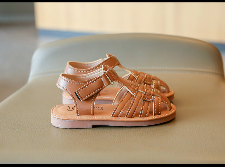 Sandales tricotées pour filles, chaussures de plage respirantes à semelle souple, nouvelle collection été 2024_voghion.com