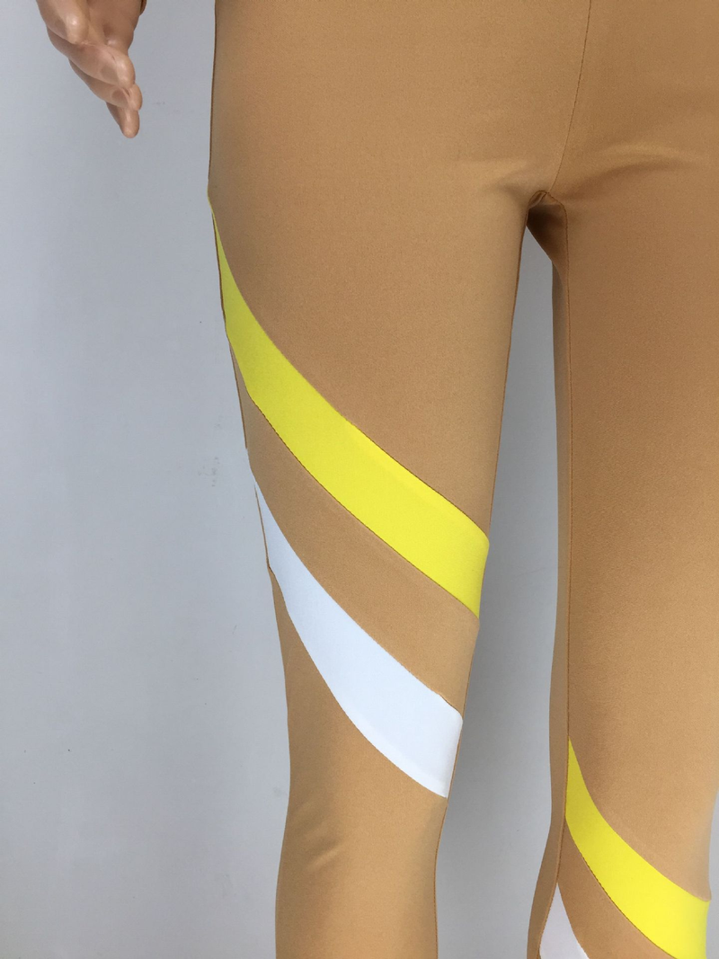 Zweiteiliger Freizeit-Sportanzug für Damen im Farb-Patchwork-Design_voghion.com