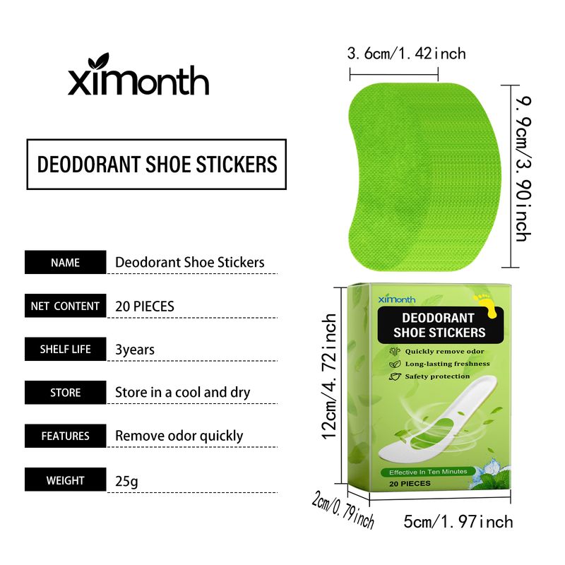 Ximonth Deodorant Shoe Stickers, Deodorant Sports Breathable Deodorant Absorbent Comfortable Refreshing Invisible Deodorant Insoles_voghion.com