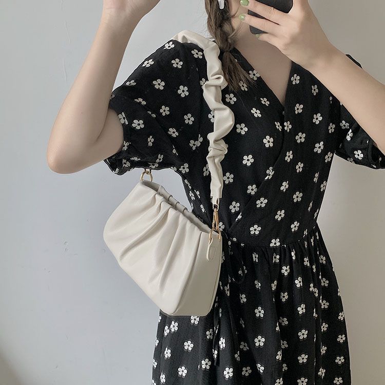 Borsa a nuvola, borsa a tracolla plissettata dal design di nicchia, borsa a tracolla dolce, borsa a mano di lusso leggera alla moda_voghion.com
