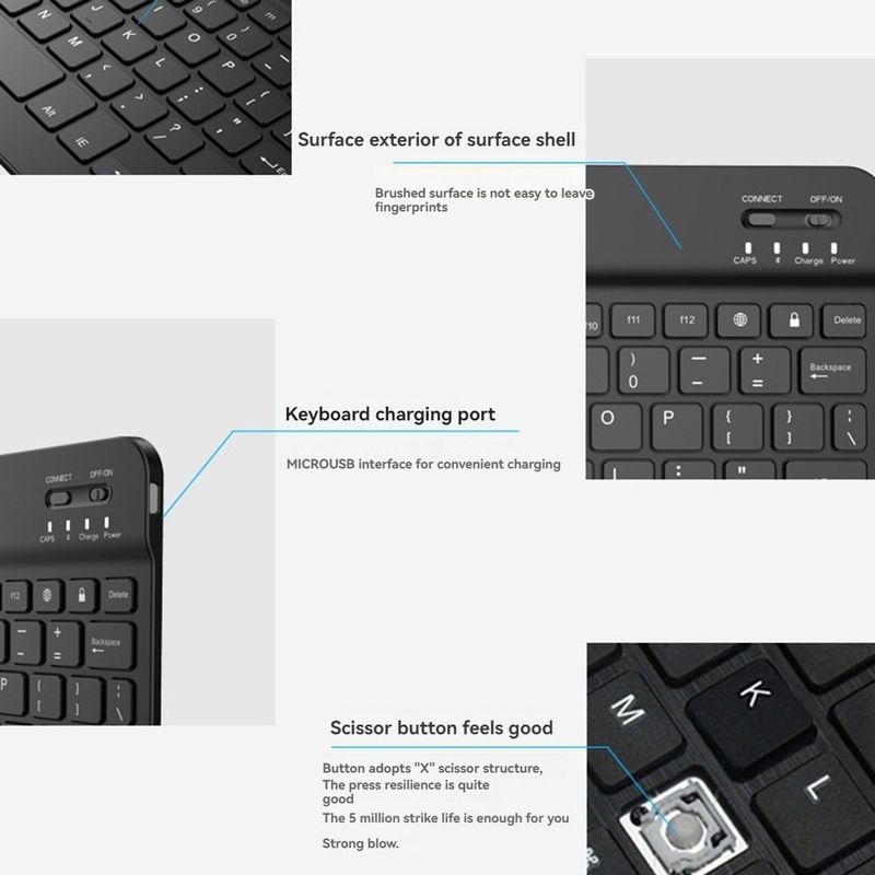Bluetooth Tragbare Tastatur für PC Tablet Gaming Zubehör B X4B4_voghion.com