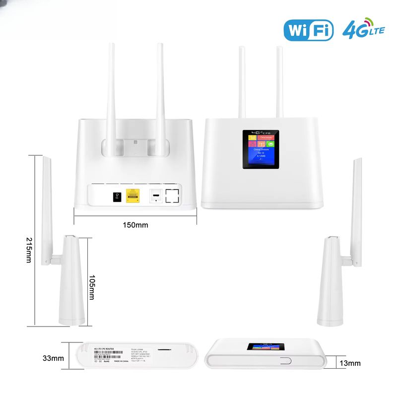 US Hot Sale KuWFi Wireless Modem Sim Card Wifi Sim Card 300Mbps Speed Indoor 4g LCD Home Wifi Router_voghion.com