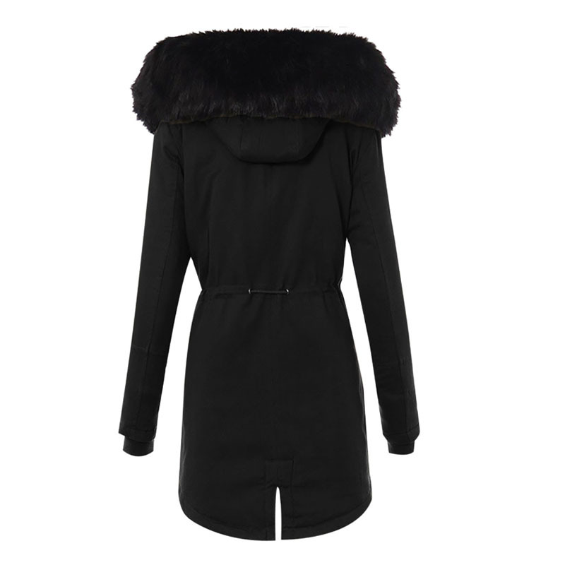 Damen-Freizeitmantel mit langem Kragen, mehr mit Baumwolle gepolsterte Kleidung, um die mit Baumwolle gepolsterte Jacke warm zu halten_voghion.com