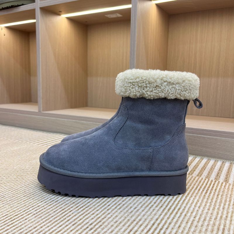 Henan Sangpo Sheepskin Mid-Calf Thick-Soled Curly Martin Snow Boots With Cotton And Thickened Wool Wedge Heel For Warmth_voghion.com