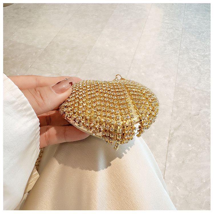 Neue Promi-Mini-Herzform Mode Diamant Perle Mini Geldbörse Abendtasche Kette Tasche_voghion.com