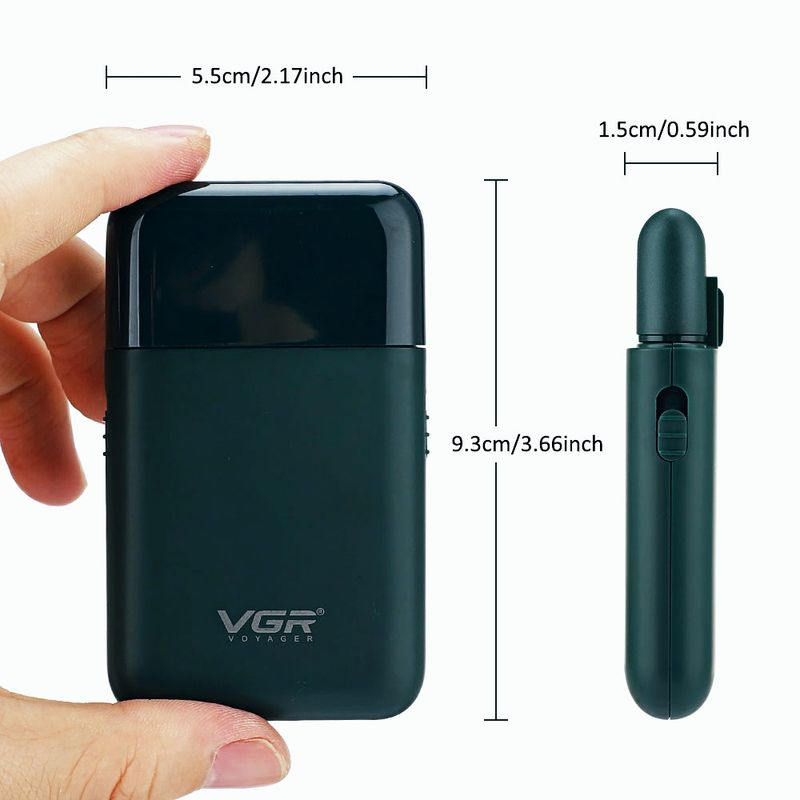 VGR electric professional beard trimmer portable mini reciprocating shaver 2-blade USB charging men's V-390_voghion.com