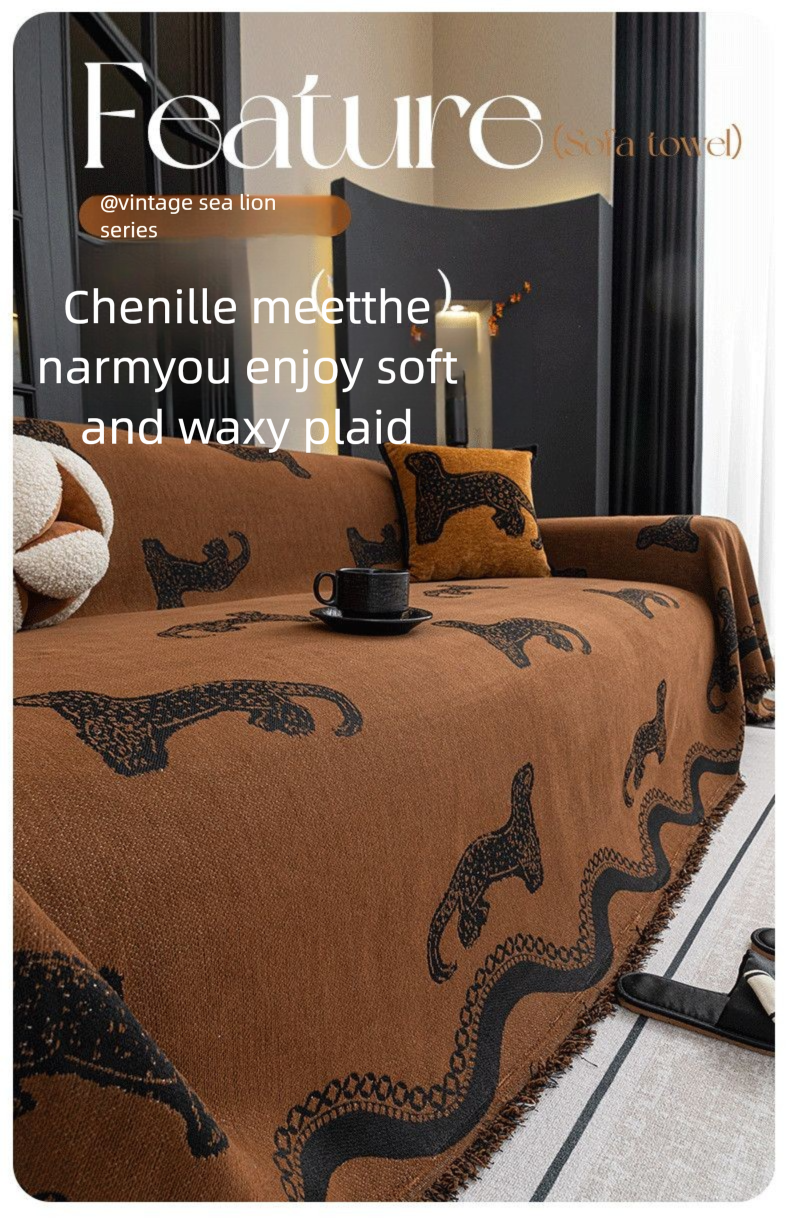 Puxu Chenille Cover Light Luxury Versatile High-end Feel Cat Scratch Resistant Universal Sofa Cushion_voghion.com