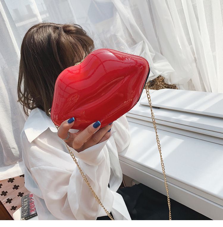 2021 Sommer neue Lippen Mini Make-up kleine Tasche Mode Candy Schulter Umhängetasche Kette Tasche Damentasche_voghion.com