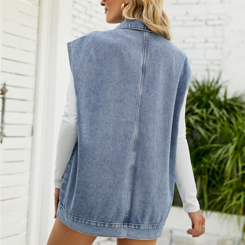 gilet in denim canotta spalla gilet senza maniche in denim di tendenza della moda femminile_voghion.com