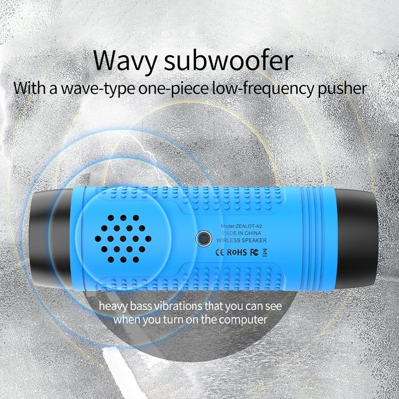 A2 daudzfunkcionāls basu bezvadu Bluetooth skaļrunis, iebūvēts mikrofons, atbalsta Bluetooth zvanu un AUX un TF karti un LED gaismas (pelēkas)_voghion.com