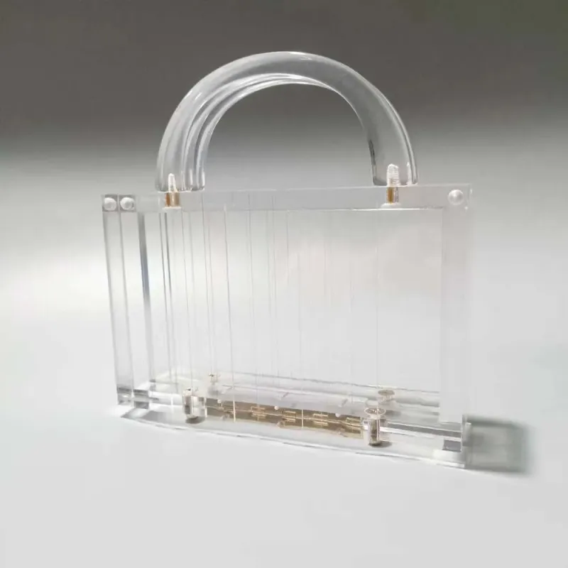 Nuova borsa da donna in acrilico trasparente con motivo Ice Crack da sera_voghion.com