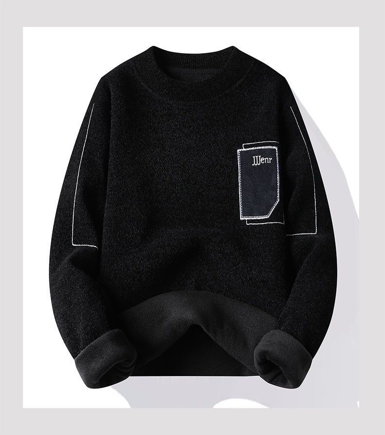 Maglione da uomo in maglia con fodera in pile – Pullover termico invernale con texture effetto pelliccia (XL-5XL, 3 colori, antipiega, stile casual e urbano)_voghion.com