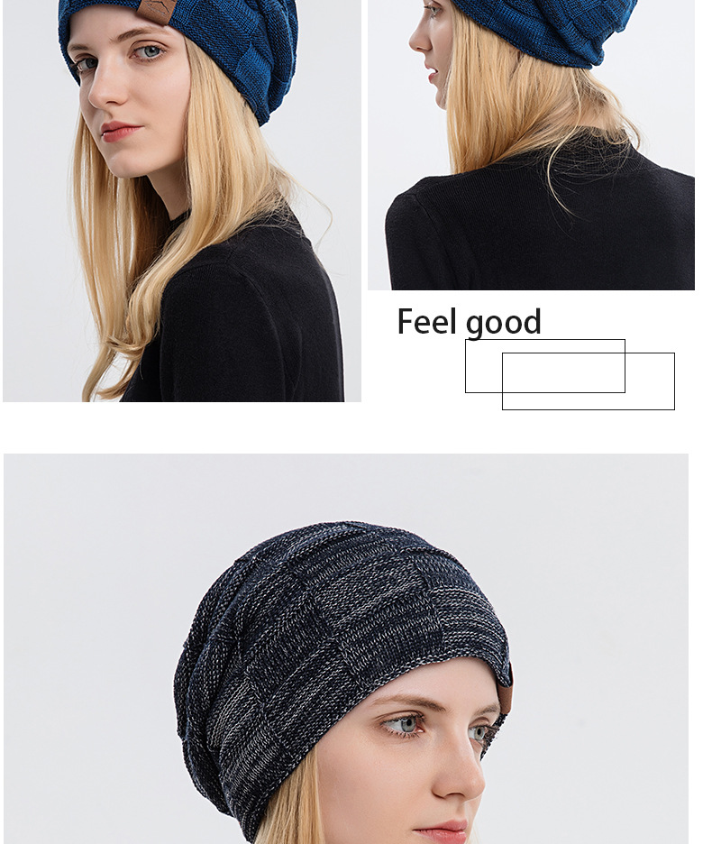 9875 Autumn/Winter Plush Mixed Color Versatile Woolen Knitted for Warm Fashion Pullover Winter Women's Hat_voghion.com