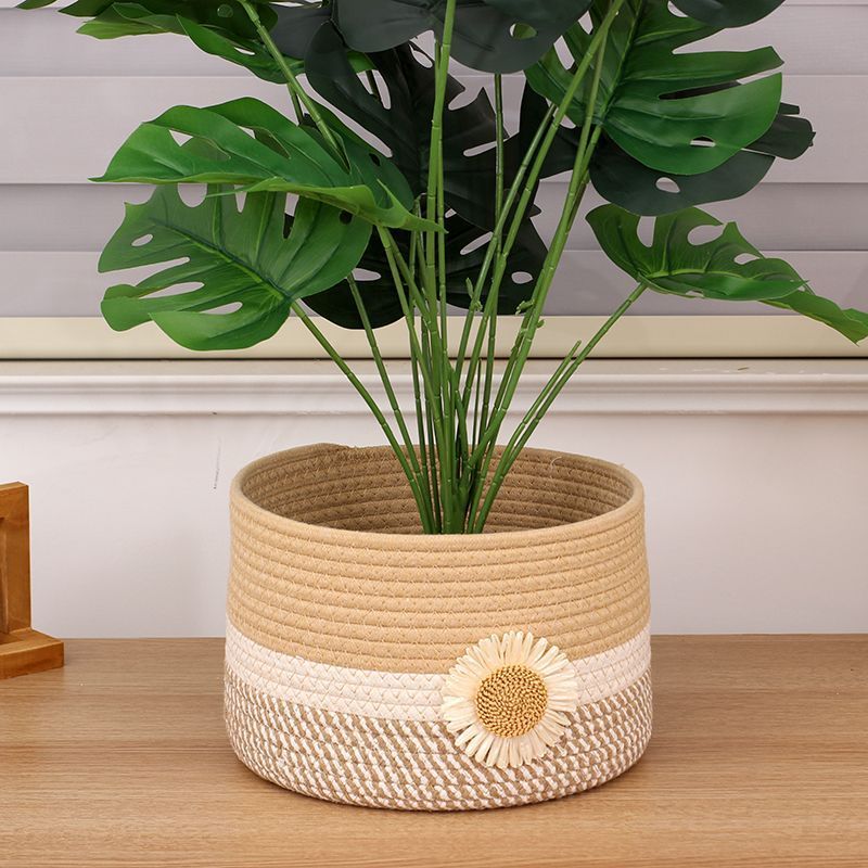 Minimalist Dustproof Rope Cotton Thread Desktop Cosmetic Basket With Lid Underwear Socks Creative Storage Box_voghion.com