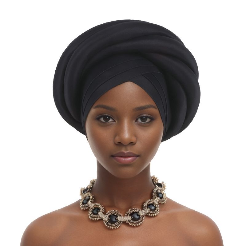 Women's Scarves Headscarf New Nigeria Heavy Industry Wrapped Sponge Head Cap Auto Gele Wra_voghion.com