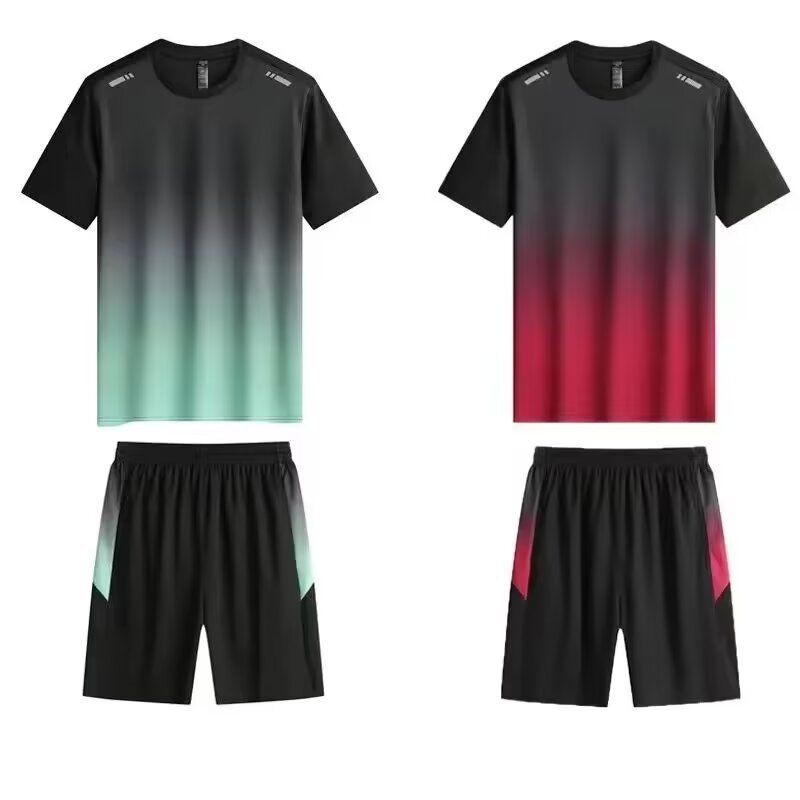 Unisex Lockeres, bequemes Fitness-Laufradtraining, schnelltrocknendes Outdoor-Freizeitsport-Zweiteiler-Set_voghion.com