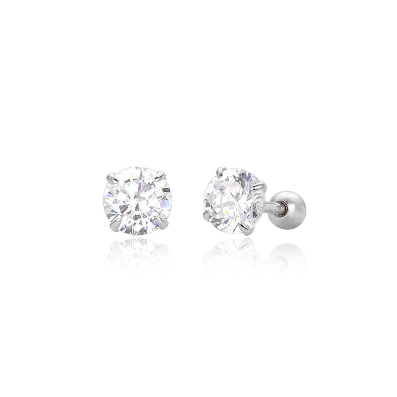 Gioielli da donna in argento sterling S925 con quattro griffe e orecchini a vite con zirconi, gioielli classici versatili, alla moda e semplici da donna_voghion.com