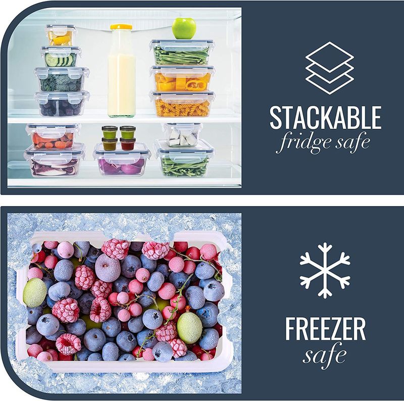 Food Storage Containers Set - BPA-Free Plastic Meal Prep Containers Microwave & Freezer Safe Stackable Kitchen Organizers For Fridge & Pantry_voghion.com