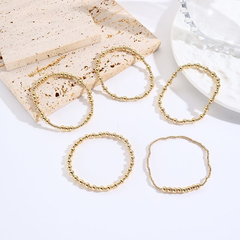 Braccialetto elastico boemo con perline di rame, gioielli, bracciale da donna_voghion.com